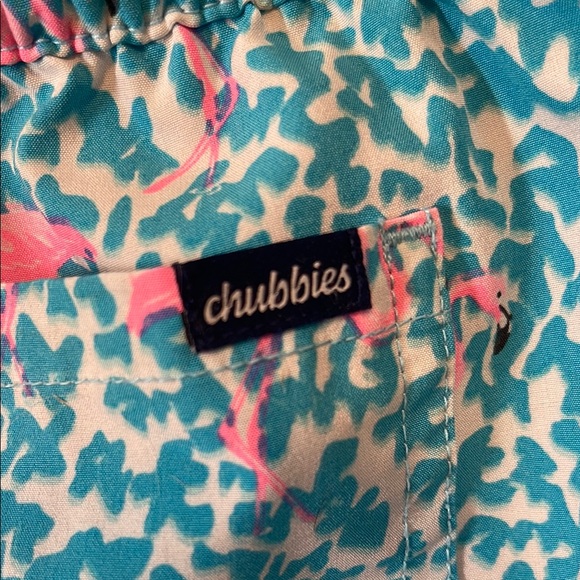 Chubbies Teal and Pink Flamingo Swim Shorts kids size 5 - Picture 2 of 8